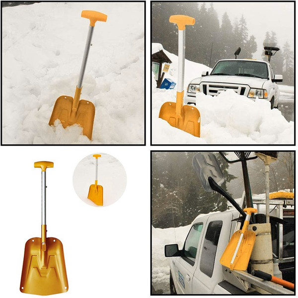 Lightweight Collapsible Snow Shovel, Portable Adjustable Aluminum Emergency Shovel, Foldable Winter Shovel for Car, C