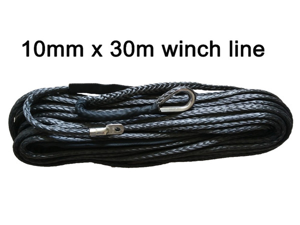 10mm*30m gray winch line, towing rope, synthetic fiber rope, plasma rope for 4x4 offroad