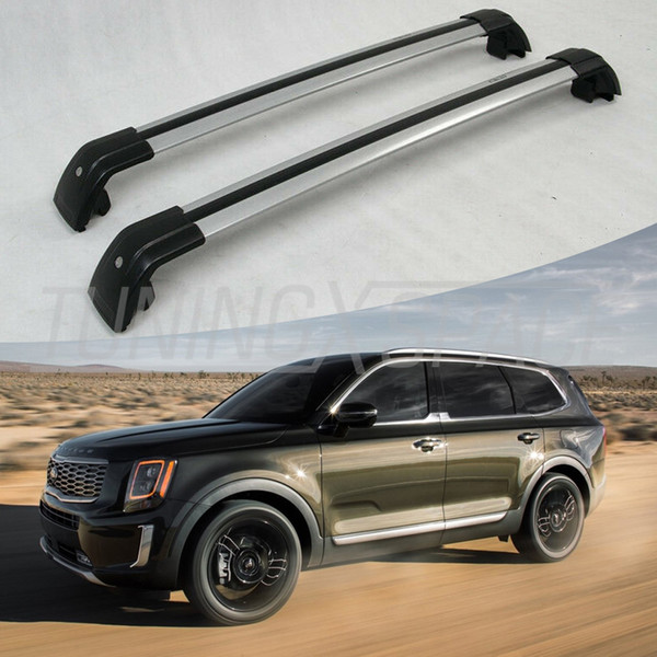 Fit for KIA Telluride 20222022Lockable Silver Aluminum Cross Bars Roof Rack