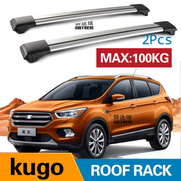 2Pcs Roof bars For FORD kugo 2013+ 20222022Aluminum Alloy Side Bars Cross Rails Roof Rack Luggage CUV SUV LED