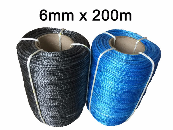 Free Shipping 6MM x 200M UHMWPE Fiber Synthetic Winch Tow Sailing Rope/Cable For ATV UTV SUV 4X4 4WD OFF-ROAD