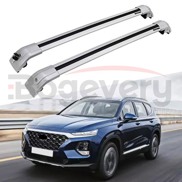 New Silver Baggage Crossbar Cross Bars Roof Racks Rail Fit for Hyundai Santa Fe 2019