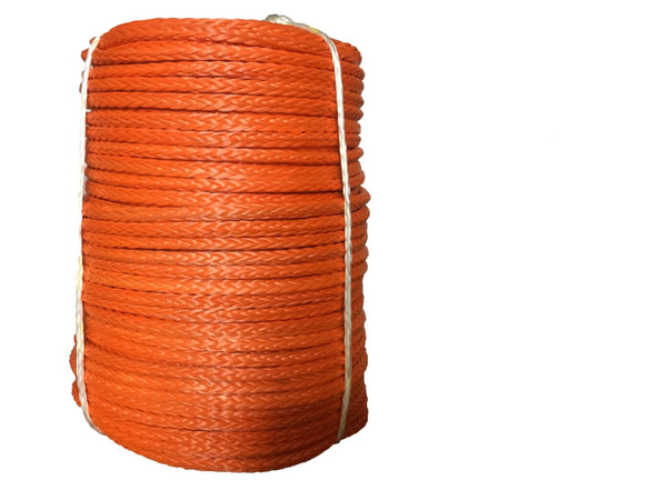 4mmx200M Orange Synthetic Winch Rope String Line 12 strand off-road UHMWPE Cable Towing Rope for Board/ATV/UTV/SUV/4X4/4WD