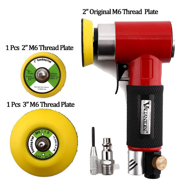 Fast ship Air Sander 90 Degree Angle Grinder Pneumatic Sander Random Orbital Eccentric Dual Action Polisher with M6 Thread Plate