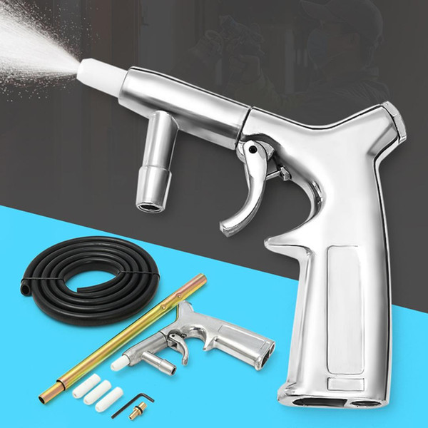 Air Sandblaster Kit Sandblasting Gun Sand Blasting B laster Gun with White/Gold Nozzles Tube Sand Pneumatic Tool