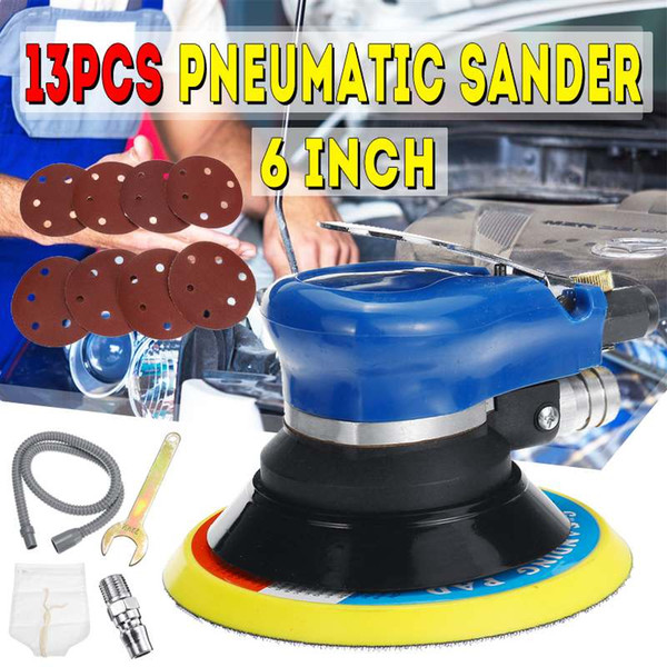 New 6 Inch Pneumatic Palms Random Orbital Sander Polisher Air Powered Orbit Polisher Dual Action Polishing Grinding Sanding Set