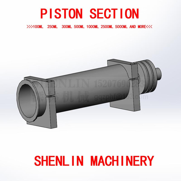 SHENLIN Piston of filling machine max. capacity 500ml Stainless SS304 ID63.5mm L 250mm M16 connector 77mm OD cylinder piston