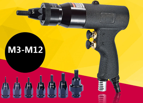 M3~M12 Pneumatic Riveter Pull Setter with self-locking thread heads Air Rivet Nut Gun puller tools