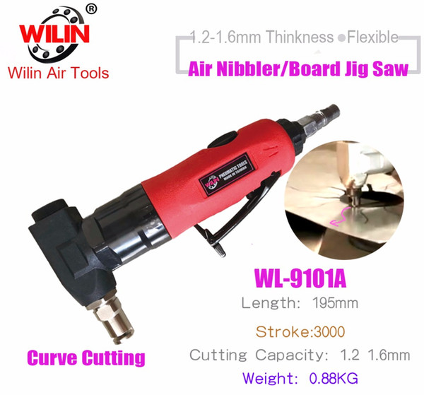 Wilin Pneumatic Tools Air Nibbler with 18 Gauge for Cutting 1.2mm Metal Sheet Cutting Tool Air Scissors Curve Knife Cut Machine