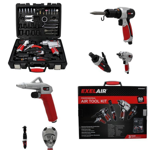 New 50 Piece Heavy Duty Air Tool Set Industrial Home Garage Pro Shop Pneumatic Tools