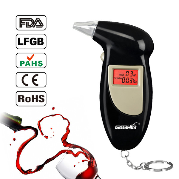 Professional safety LCD display blowing Alcohol Tester Drunk driving test Portable alcohol detector Keychain sobriety tester