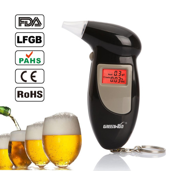 Factory Newest Key Chain LCD Alcohol Tester Alcohol Breath Analyze Tester Digital Breathalyzer 0.19% BAC