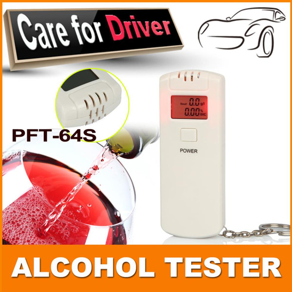 Wholesale 8 Pieces White Car Gadget LCD Digital Breathalyzer Alcohol Tester Alcohol Analyzer