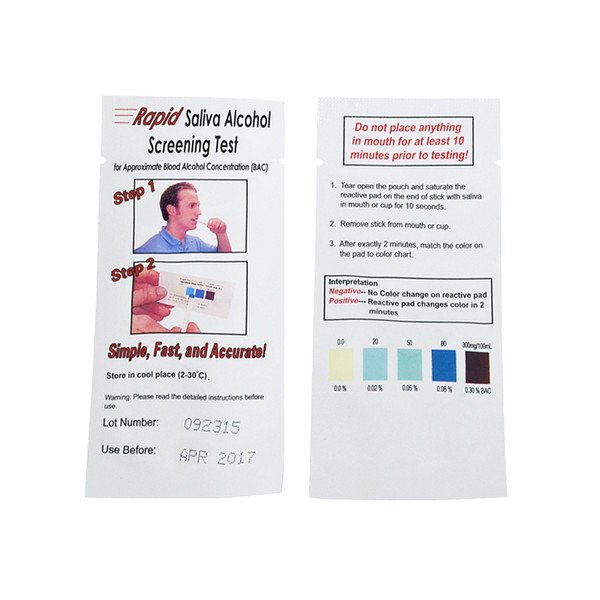 GREENWON Disposable Professional Rapid Alcohol Test Strip Saliva Alcohol Screening Strip Simple Fast, Safe and Accurate