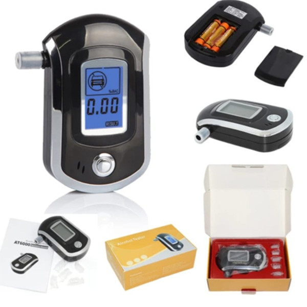 newAT6000 Digital Breath Alcohol Tester LCD Breathalyzer Analyzer with Colorful box Hot