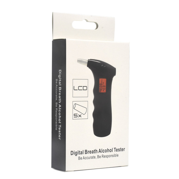 Car Free shipping handheld shape Alcohol Tester, Digital Breathalyzer with red backlights (0.19% BAC Max) PFT-65S