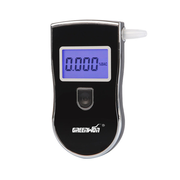 Hot Sale portable digital mini breath alcohol tester wholesales a breathalyzer test with 5 mouthpiece AT818 Drop Free shipping