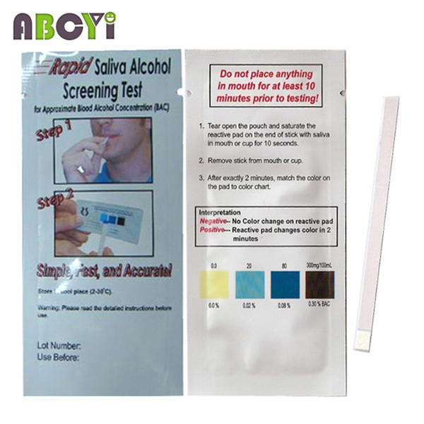 10 Pcs Cheap Disposable Alcohol Tester Bag Alcohol Test Kit Rapid Saliva Screening Test Strip Alcool Tester Dropshipping