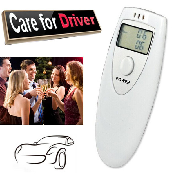 Safe Driving Alcohol Breath Tester White Analyzer Pocket Digital Alcohol Breathalyzer Detector Analyzer Detector Audio Alert