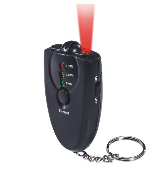 Hot sale MIni Keychain accurate breath alcohol tester breathalyzer flashlight H37 black colored LED