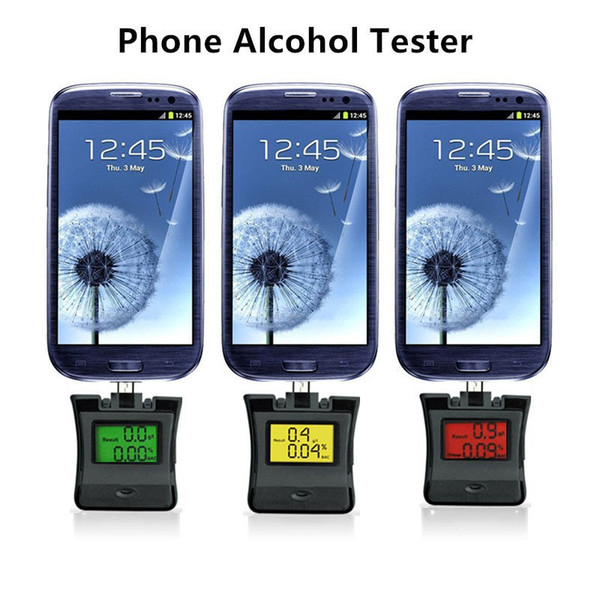 LCD Digital Alcohol Breath Tester Analyzer Breathalyzer with Alert for Android & iPhone/Samsung/HTC backlight display