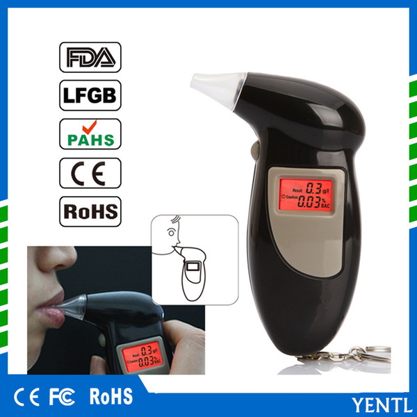 YENTL Free Shipping Backlit Display Digital LCD Alert Breath Alcohol Tester Prefessional Police With Audible Alert Safe Driving With