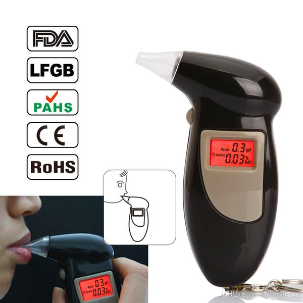 Backlit Display Digital LCD Alert Breath Alcohol Tester Keychain Prefessional Police Alcohol The Breathalyzer Parking Breathalyser