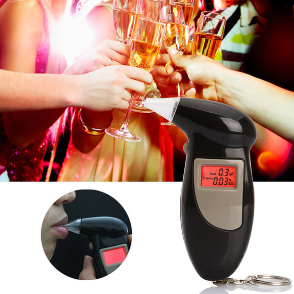 Digital LCD Backlit Display Breathalyzer Audible Alert Breath Alcohol Tester Box Parking Gadget Analyzer free shipping