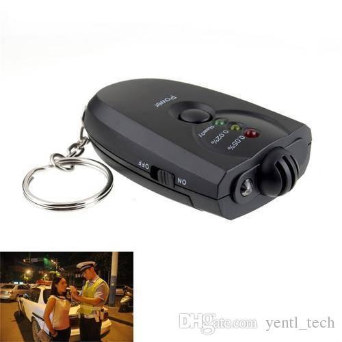 YENTL free shipping Mini Professional Key Chain Meter Analyzer Portable Keychain Red Light LED Flashlight Breath Breathalyzer Professional