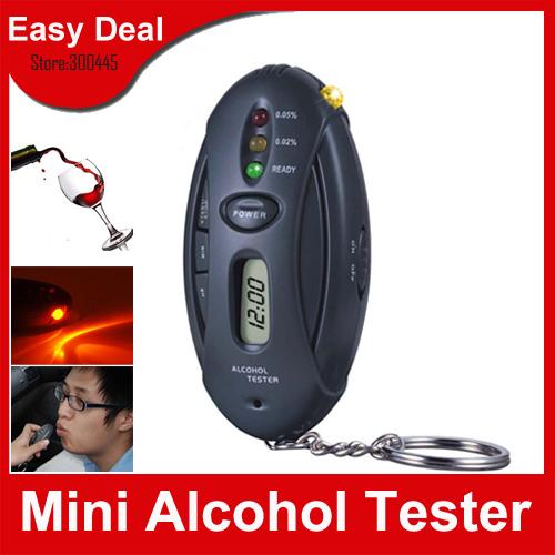 Key Chain Mini LCD Digital Alcohol Tester Analyzer Breath Breathalyzer 5Pcs/Lot Free Shipping