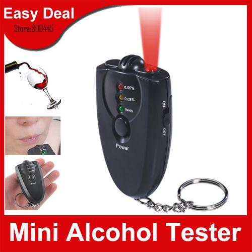 Key Chain Breath Alcohol Tester Digital Breathalyzer Breath Analyze With Flashlight 5Pcs/Lot Free Shipping