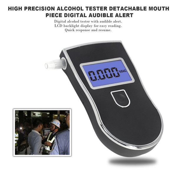 High Precision Alcohol Tester LCD Display Screen Detachable Mouth Piece Digital Breath Alcohol Detector Audible Alert Hot Sale