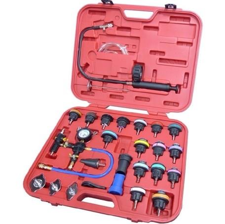 Auto 27 pcs Radiator Pressure Tester Vacuum Purge Cooling System Refill Tool Kit Collant Replace Tool Coolant Purge/Refill Adapt