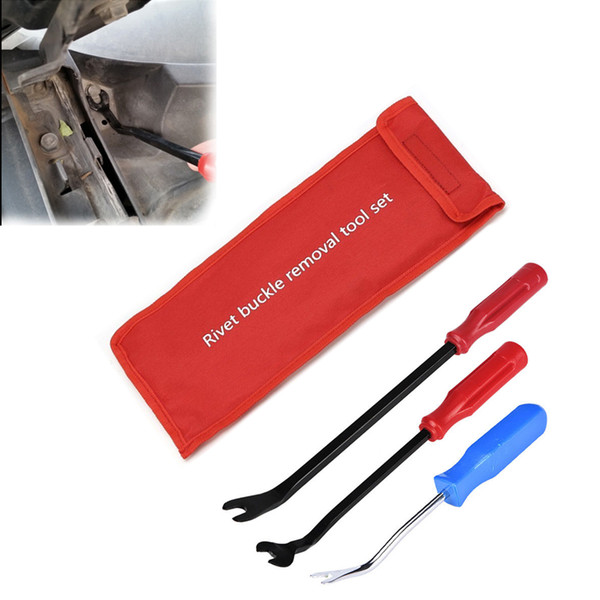 3PCS Car Door Panel Upholstery Clip Trim Remove Fasten Plier Screwdriver With Bag