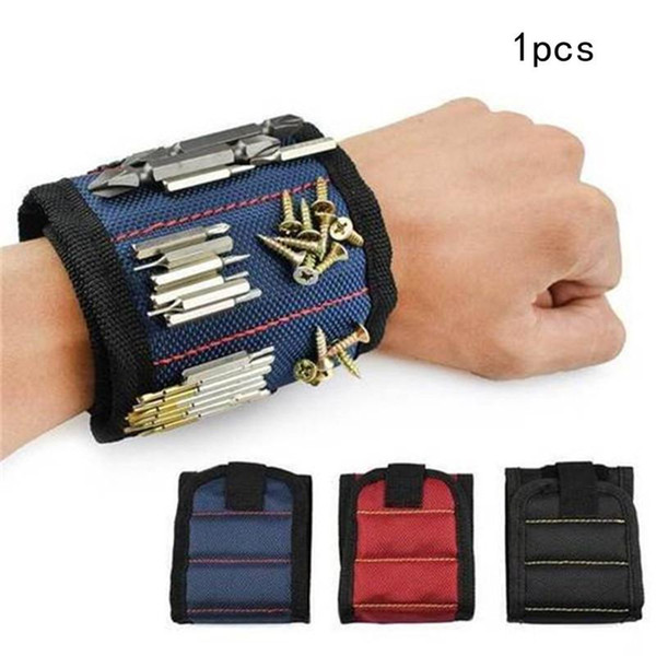 Magnetic Wristband Portable Tool Bag Magnet Electrician Wrist Tool Belt Screws Nails Drill Bits Bracelet For Repair Tool