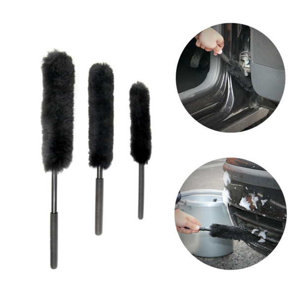 Pack of 3 Wheel Woolies | Car Alloy Cleaning Brushes | Non - Scratch 50/34/30cm