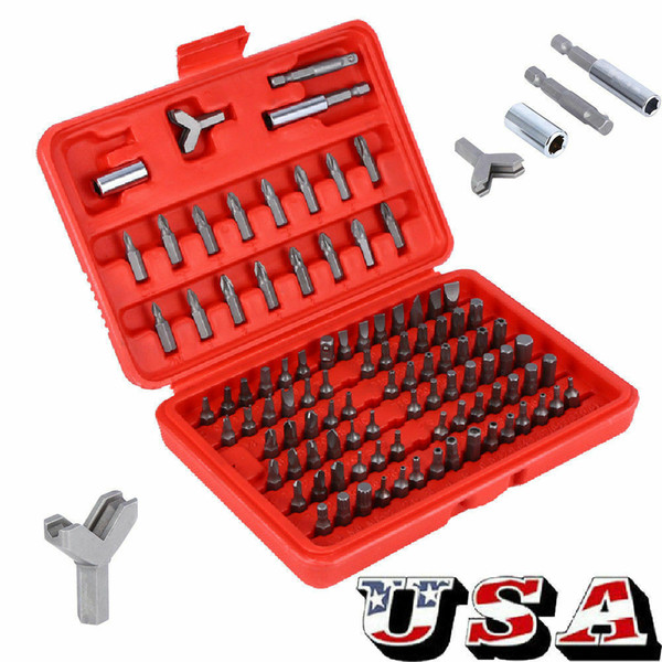 100 Pcs Security Bit Screwdriver Bit Set Torx Star Pozi Hex Tamper Proof Bolts