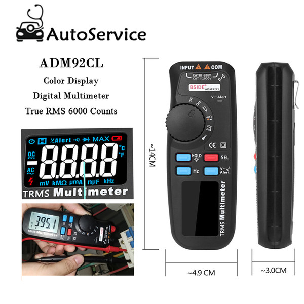 Handheld 6000 Counts True RMS Digital Multimeter Auto Range Voltage Current Resistance Zero-Line Firewire Capacitance NCV Hz ohm