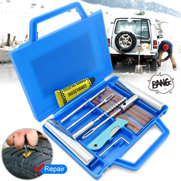 Auto Tire Repair Kit Car Van Motorcycle Bike Tire Repair Tools Emergency Heavy Duty Tubeless Puncture Kit Plug Se