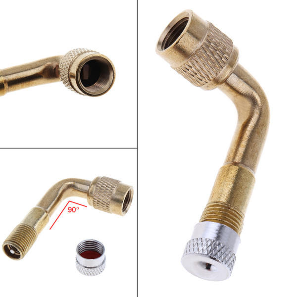90 Degree Angle Brass Air Type Valve Extension Adaptor for Motorcycle/Car/Scooter/Bicycle MOT_702