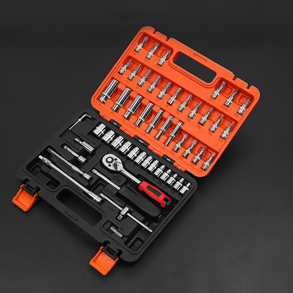 Hot Sale Auto Repair Tools 53 Pieces Set Auto Repair Sleeve Tools Classic Auto Repair Tools With Quick Ratchet
