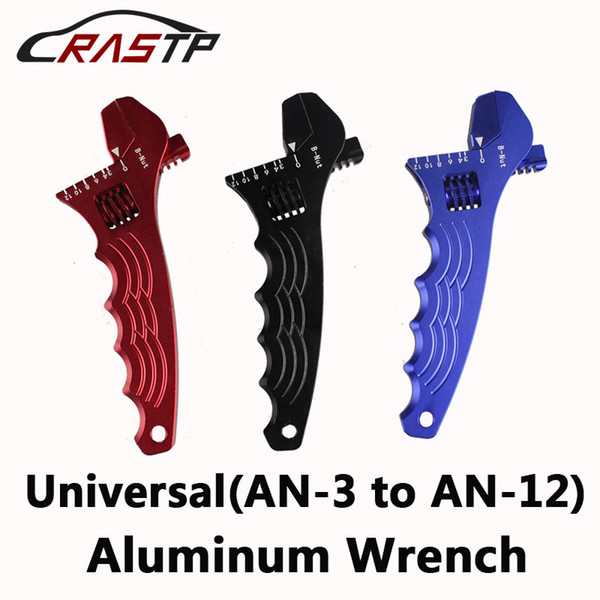 RASTP Adjustable AN Aluminum WRENCH HOSE Fitting Tool Aluminum Spanner Double Fuction black red blue AN3-AN12 RS-TC005