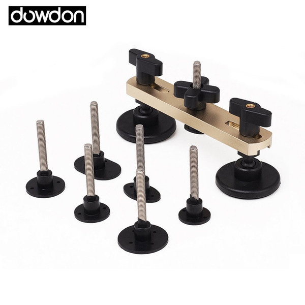 PDR Bridge Puller Sets Paintless Dent Removal Set Repair Tool Kit with 7 Pcs Different Shape Mats Threaded Rod