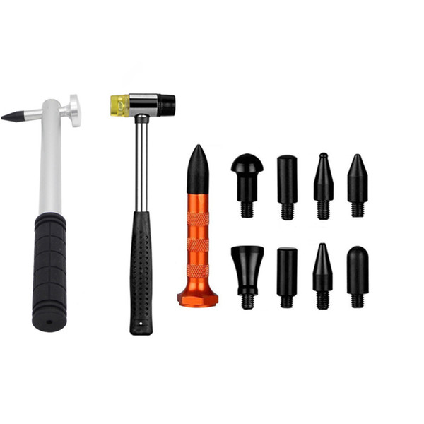 LOONFUNG LF123 Paintless Dent Repair Tool Set Tap Down Pen with 8 Heads Rubber Hammer Tap Down Hammer