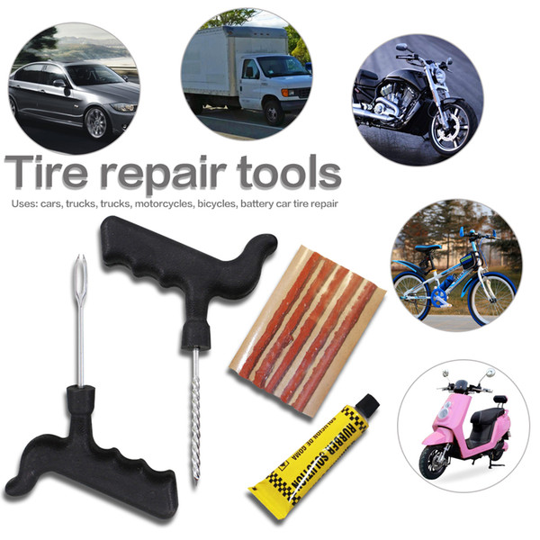 Tire Repair Kit for Cars Trucks Motorcycles Bicycles Auto Tyre Repair for Tubeless Emergency Tyre Fast Puncture Plug Repair