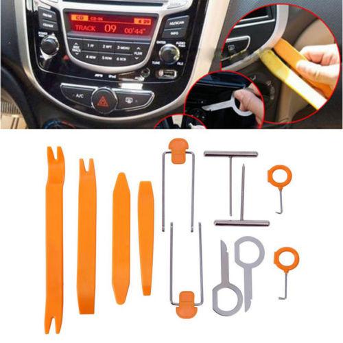 Wholesale-Free shipping 12pcs Auto Car Radio Door Clip Panel Trim Dash Audio Removal Installer Pry Tool