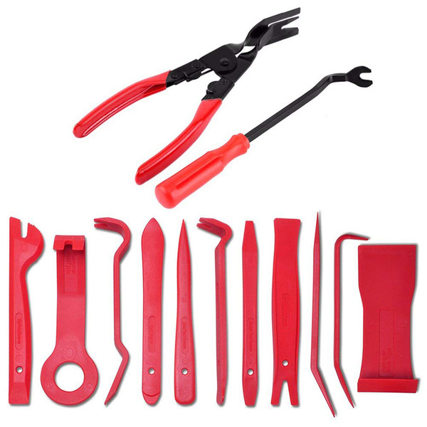 13Pcs Universal Car Door Panel Trim Dashboard Clips Pliers Fastener Removal Tools Kit Car Radio Door Clip Panel Trim Car String