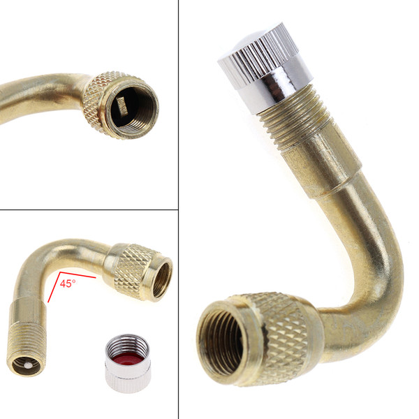 45 Degree Angle Brass Air Type Valve Extension Adaptor for Motorcycle/Car/Scooter/Bicycle MOT_703