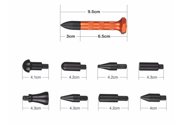 Paintless dent removal tool Hail brand Removal Tools Kit Tap Down Pen with 9 Heads PDR Tools Set Wholesale price pdr tools kit