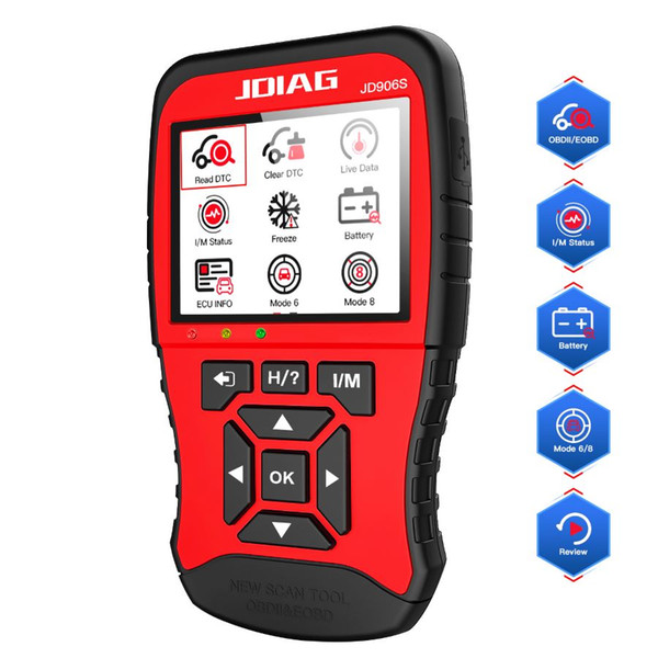 JDIAG JD906S OBD2 Scanner EOBD Enhanced Engine Fault Code Reader with Battery Test Function Auto Diagnostic Scan Tool (Upgrade Version)